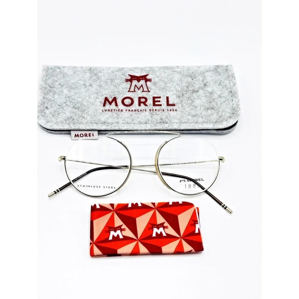 Morel 1880 Eyeglasses Frames Arsene 60122M-DM12 Gold Semi-Rimless 52-19-145